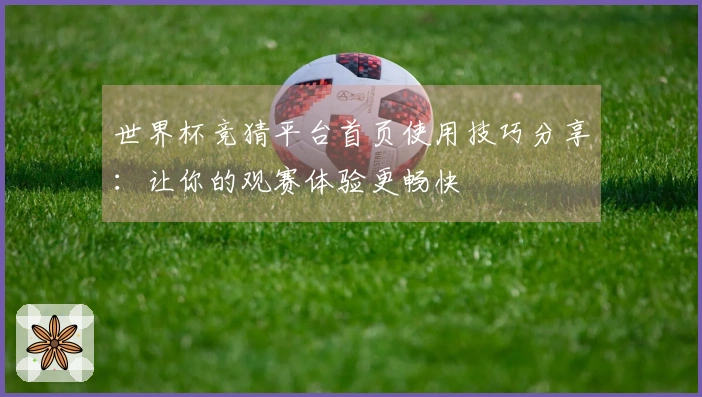 世界杯竞猜平台首页使用技巧分享：让你的观赛体验更畅快
